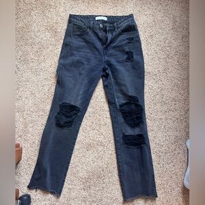 Black ripped jeans. Flying monkey. Size 25. Straight leg